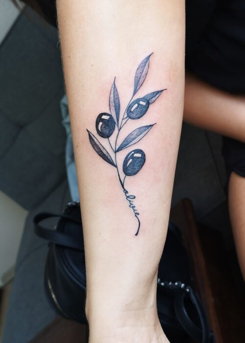 Wase tattoo olive tree black and white lycian way